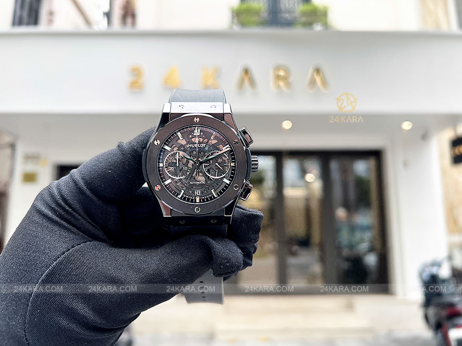 Đồng hồ Hublot Classic Fusion Aerofusion Black Magic 45 mm 525.CM.0170.RX Gốm Đen Skeleton Ceramic - Lướt