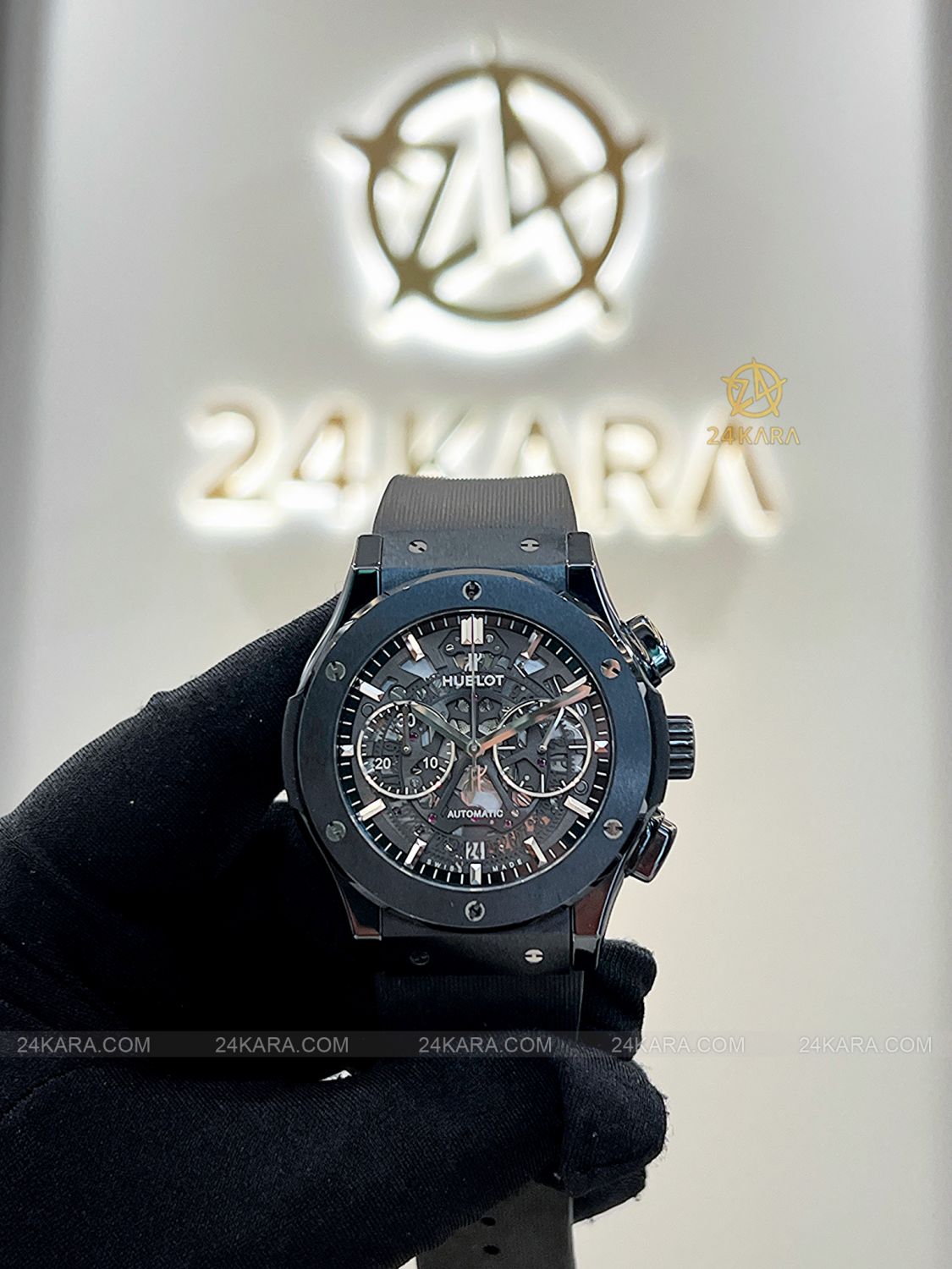 Đồng hồ Hublot Classic Fusion Aerofusion Black Magic 45 mm 525.CM.0170.RX Gốm Đen Skeleton Ceramic - Lướt