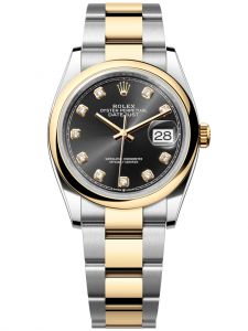 Đồng hồ Rolex Datejust M126203-0022 126203-0022 Oystersteel và vàng vàng mặt số đen sáng kim cương