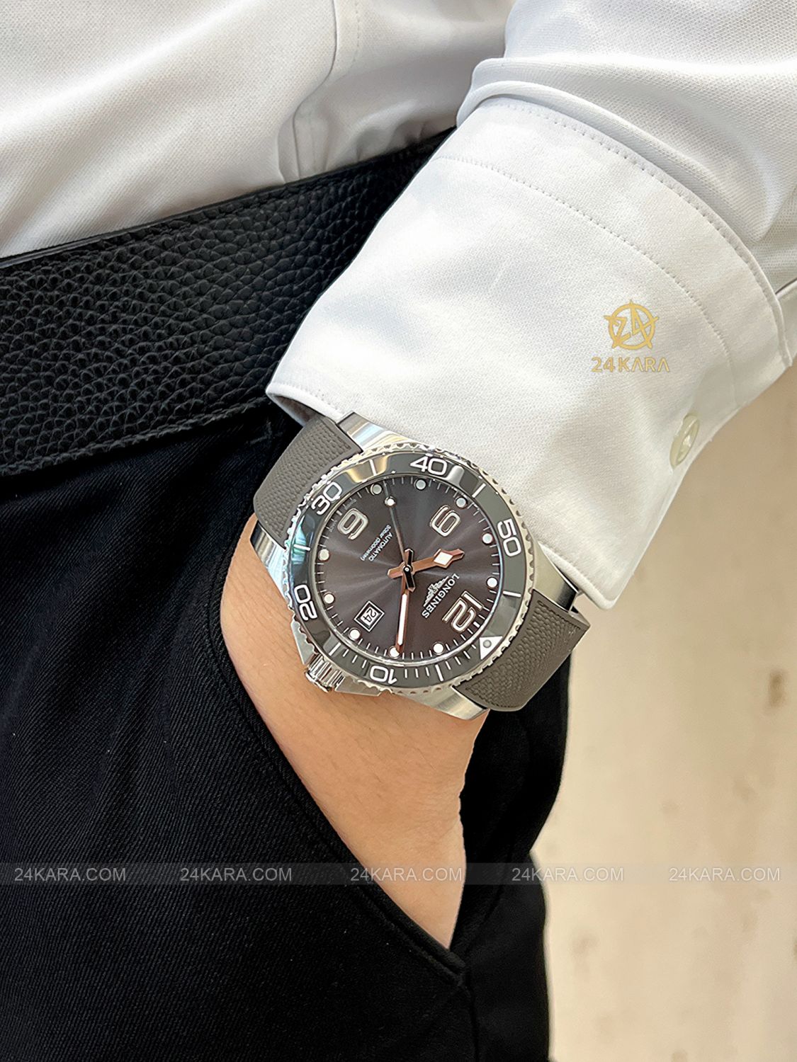 Đồng Hồ Longines HydroConquest L3.781.4.76.9 L37814769 41mm Sunray Grey Ceramic - Lướt