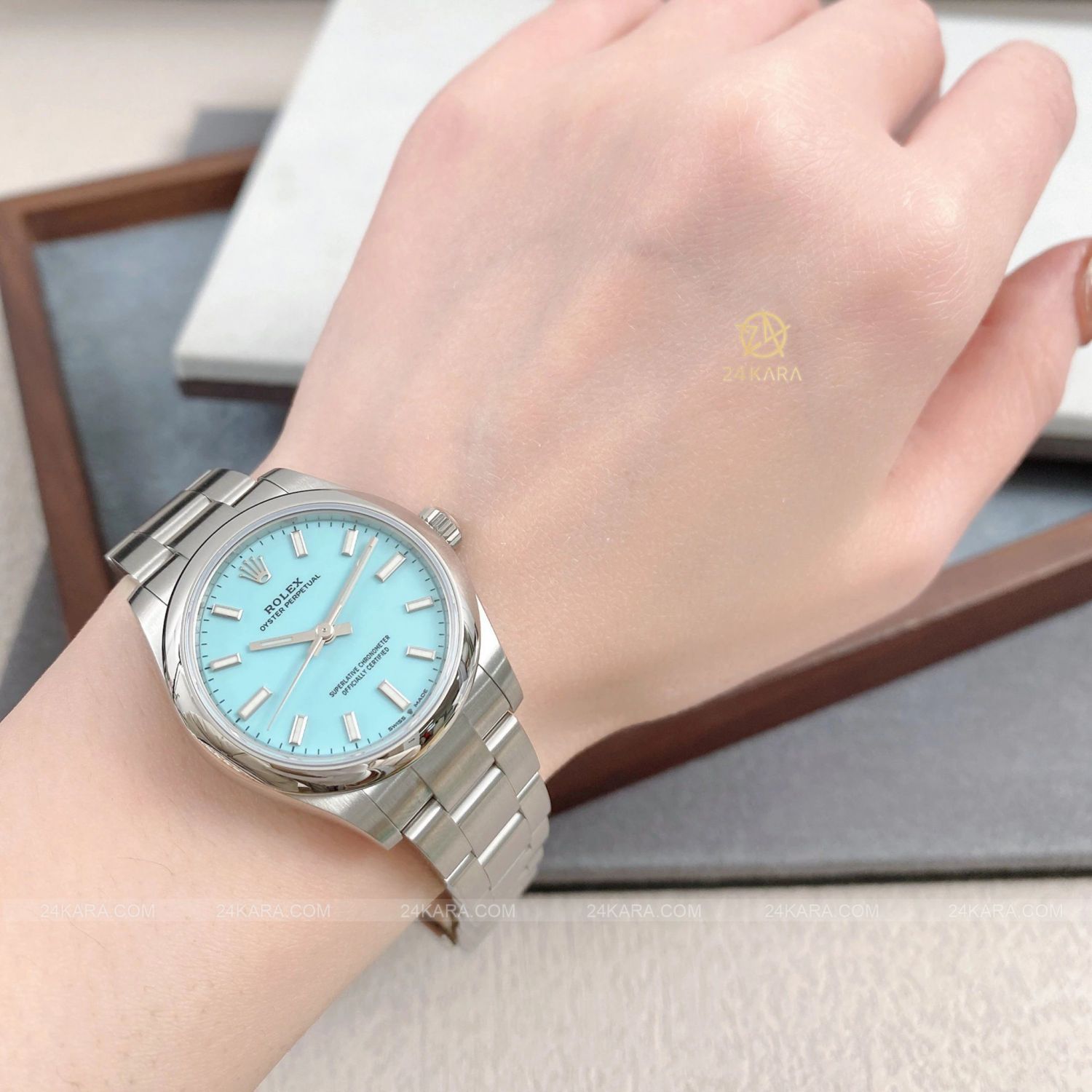 Đồng hồ Rolex Oyster Perpetual 31 M277200-0007 277200-0007 Mặt số Tiffany xanh ngọc lam  - Unworn