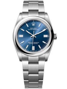 Đồng hồ Rolex Oyster Perpetual M126000-0003 126000-0003, mặt số xanh sáng - Mẫu mới 2020