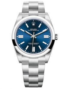 Đồng hồ Rolex Oyster Perpetual M124300-0003 124300-0003, mặt số xanh sáng - Mẫu mới 2020