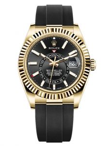 Đồng hồ Rolex Oyster Perpetual Sky-Dweller M326238-0009 326238 Black Oysterflex Vàng vàng- Lướt