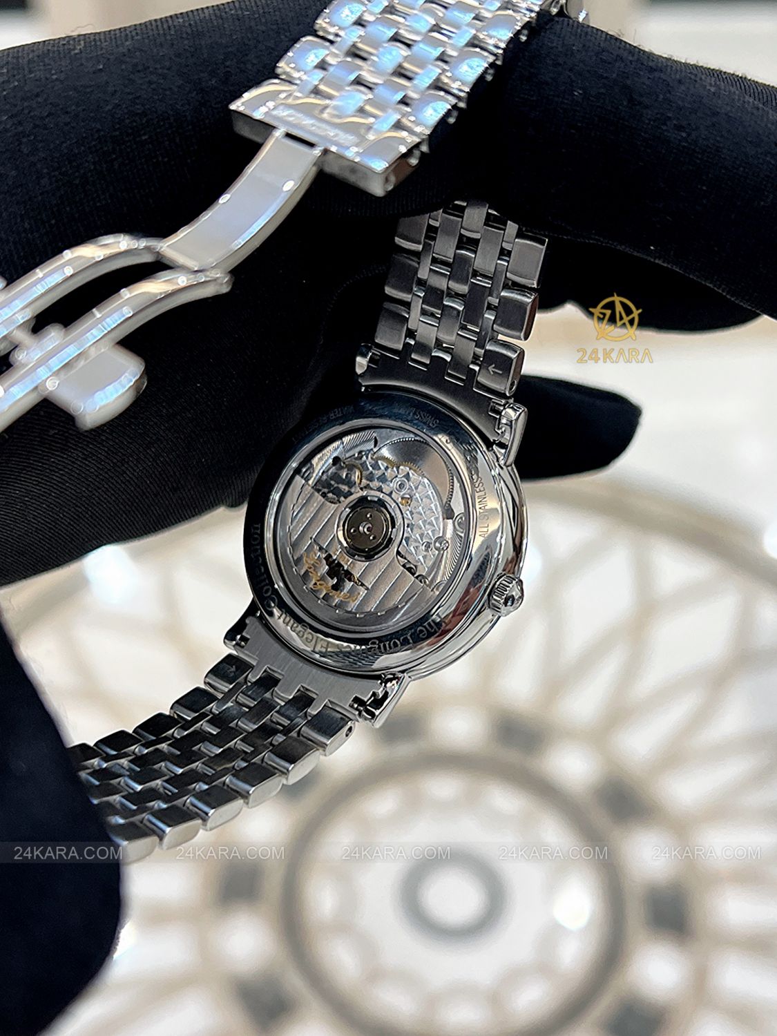 Đồng hồ Longines Elegant L4.810.4.77.6 L48104776 37mm mặt lụa kim cương - Lướt