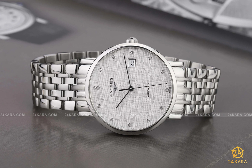 Đồng hồ Longines Elegant L4.810.4.77.6 L48104776 37mm mặt lụa kim cương - Lướt