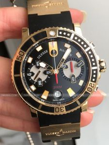 Đồng hồ Ulysse Nardin 8006-102 Marine Diver Chrono 18k Yellow Gold Rubber Men's Watch