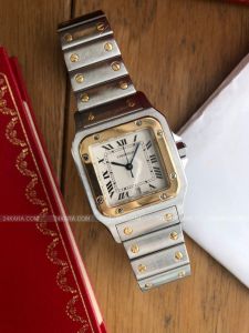 Đồng hồ Cartier Santos Galbee 18k Yellow Gold & Stainless Steel 29mm Quartz Watch 1566  