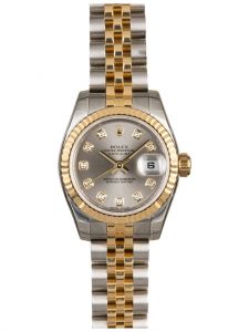 Đồng hồ Rolex Lady-Datejust 26 M179173-63133G 179173-63133G Mặt xám cọc số kim cương - Lướt