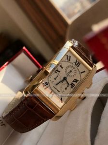 Đồng hồ Cartier Tank Américaine Large Chronograph Quartz 18k Yellow gold Ref. W2601156