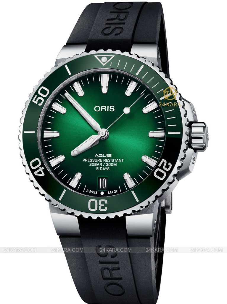 oris-aquis-date-calibre-400-43.5mm-green-dial-bezel-6