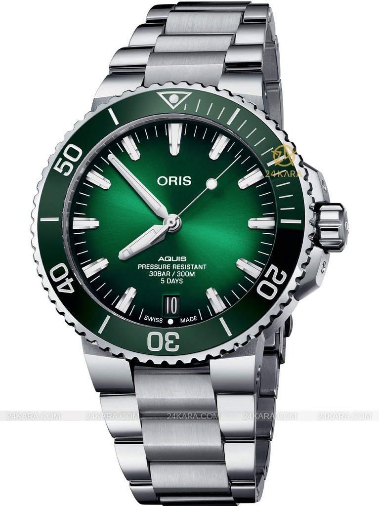 oris-aquis-date-calibre-400-43.5mm-green-dial-bezel-7