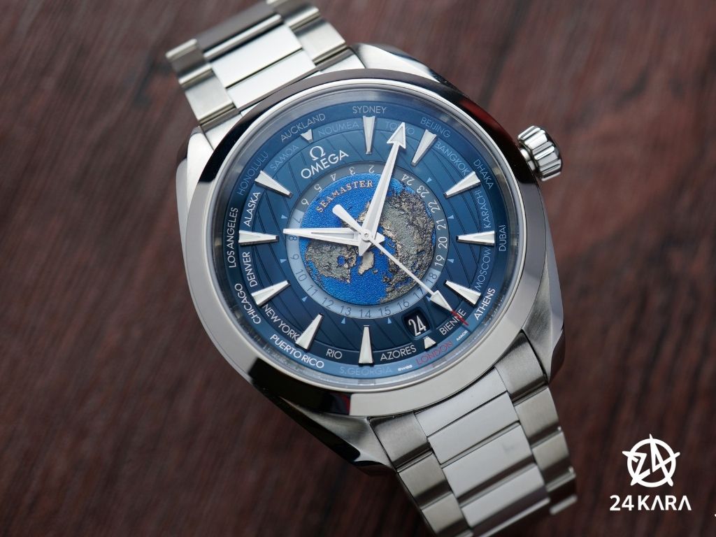 Khám phá vẻ đẹp độc nhất vô nhị của đồng hồ Omega Aqua Terra 150m Gmt Worldtimer 220.10.43.22.03.001 22010432203001