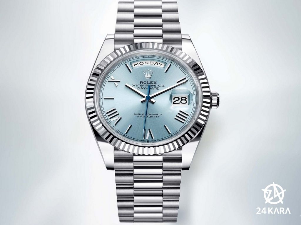 Giới thiệu đồng hồ Rolex Day-Date 40 Platinum Fluted Bezel mới