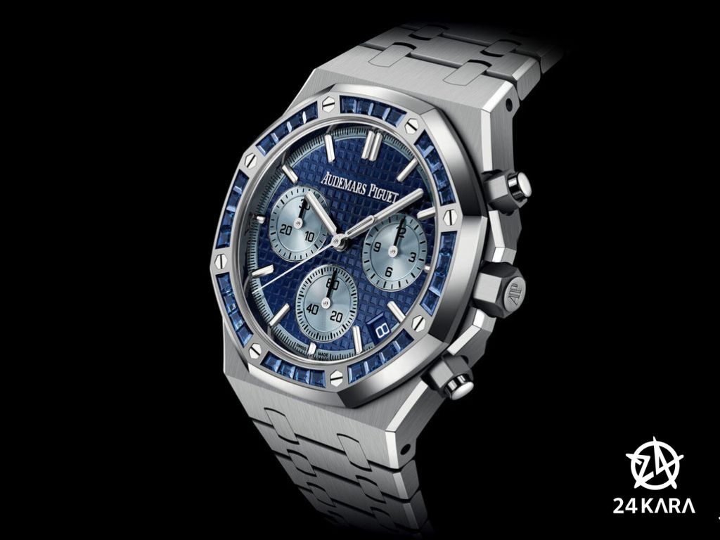 Giới thiệu đồng hồ Audemars Piguet Royal Oak Chronograph 41mm Baguette Sapphires Japan Edition 26240BC.SS.1320BC.01 mới