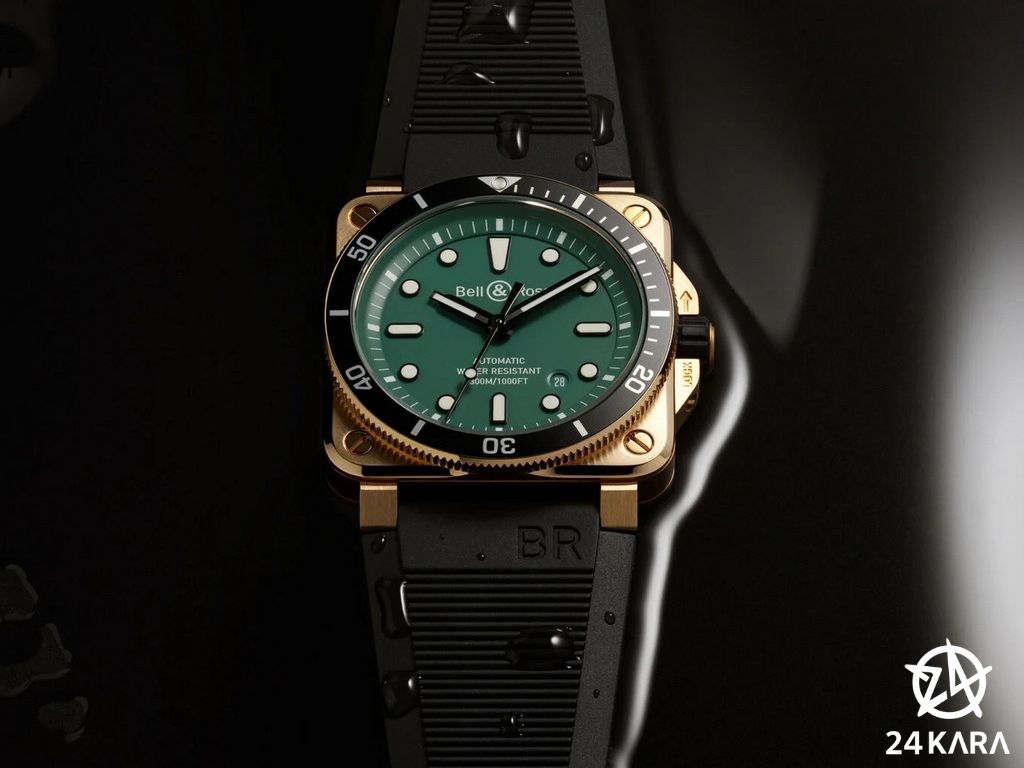 Giới thiệu đồng hồ Bell & Ross BR 03-92 Diver Gets a Black & Green Bronze BR0392-D-LT-BR/SRB mới