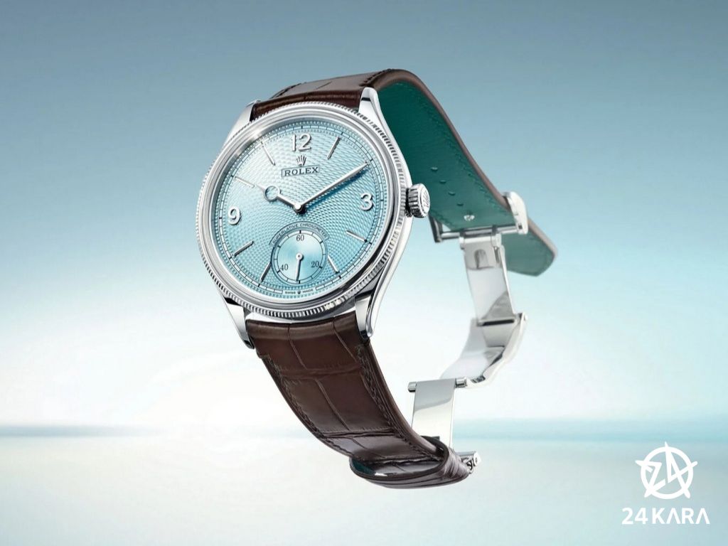 Giới thiệu đồng hồ Rolex Perpetual 1908 52506 mới trong vỏ bạch kim và mặt số xanh băng tuyệt đẹp