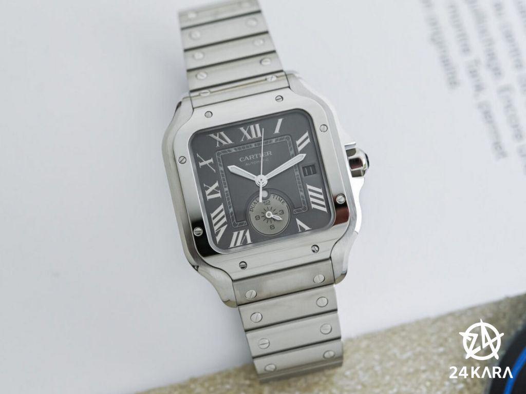 Giới thiệu đồng hồ Santos de Cartier Dual Time CRWSSA0076 mới