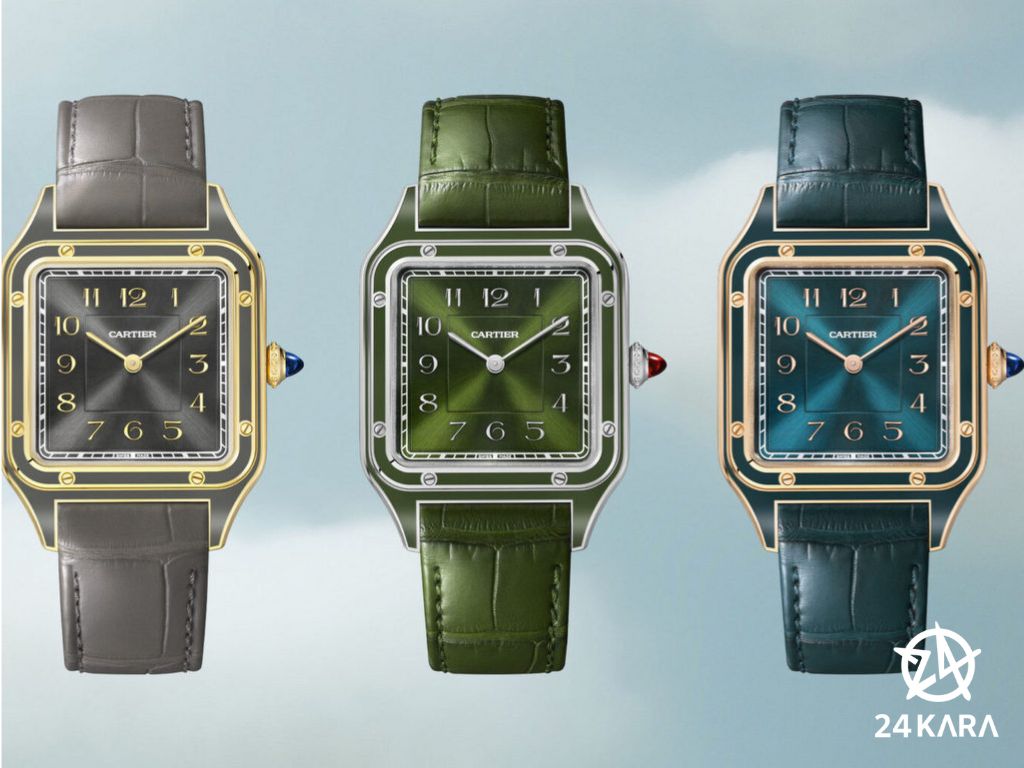 Khám phá các mẫu đồng hồ Cartier Santos-Dumont Lacquered mới