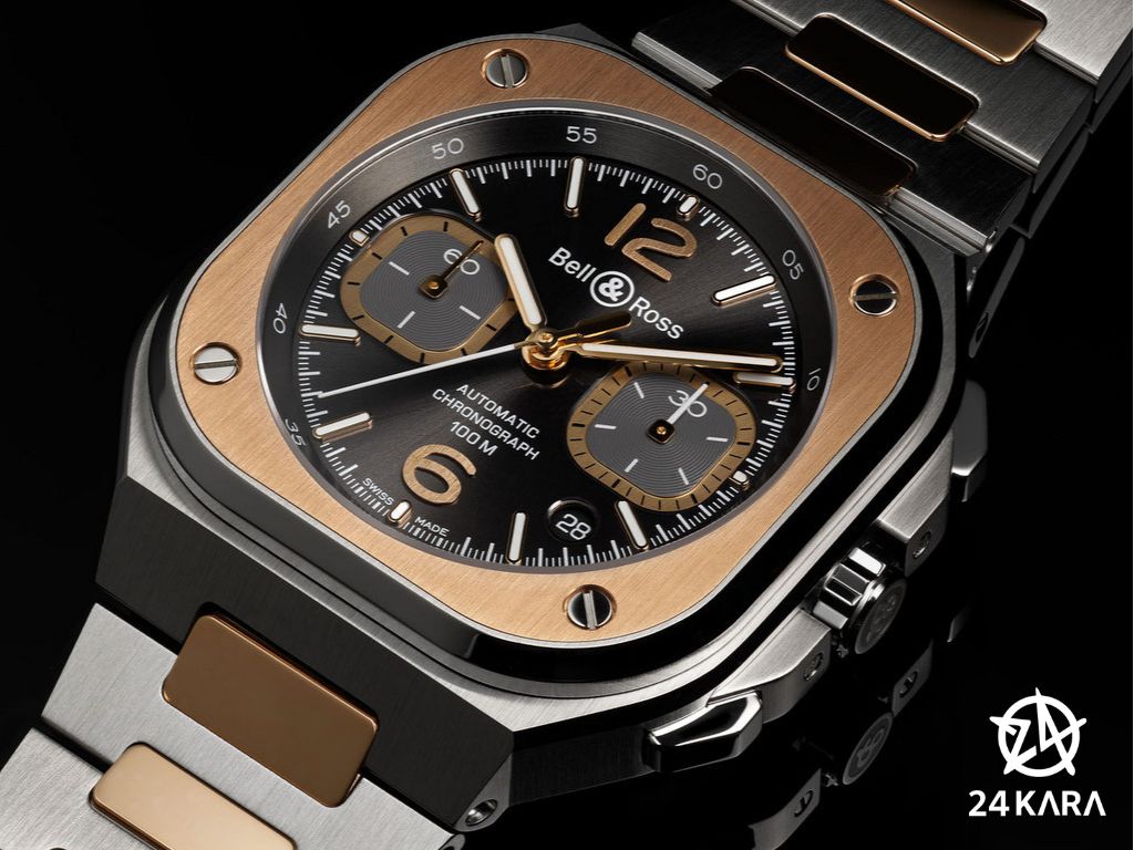 Giới thiệu đồng hồ Bell & Ross BR 05 Chrono Grey Steel & Gold BR05C-RTH-STPG mới