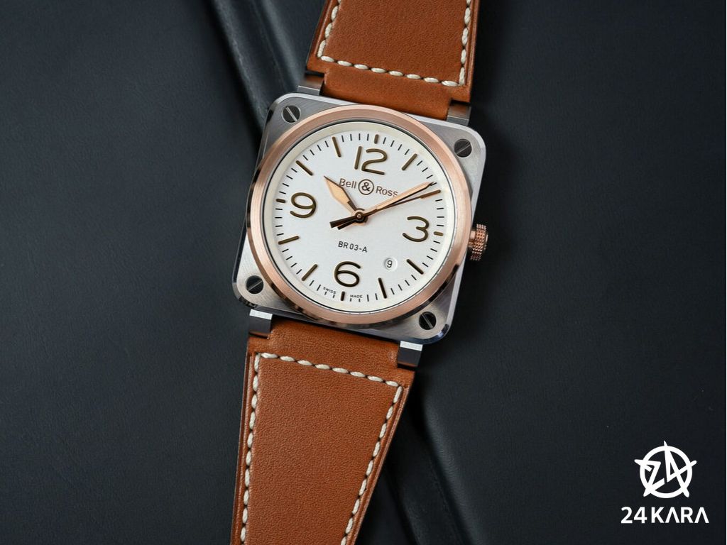 Giới thiệu đồng hồ Bell & Ross BR 03 White Steel & Gold BR03A-WH-STPG/SCA mới