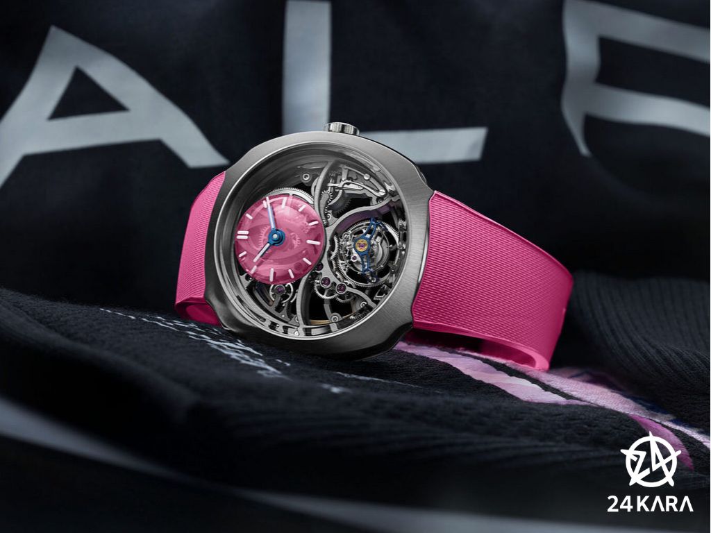 Giới thiệu đồng hồ H. Moser & Cie Streamliner Cylindrical Tourbillon Skeleton Alpine Pink Livery 6811-1202 mới