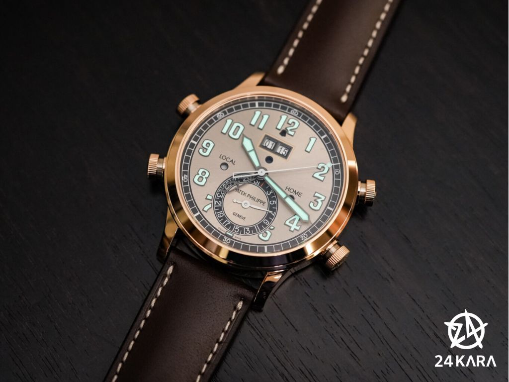 Review chi tiết đồng hồ Patek Philippe Alarm Travel Time 5520RG-001 mới