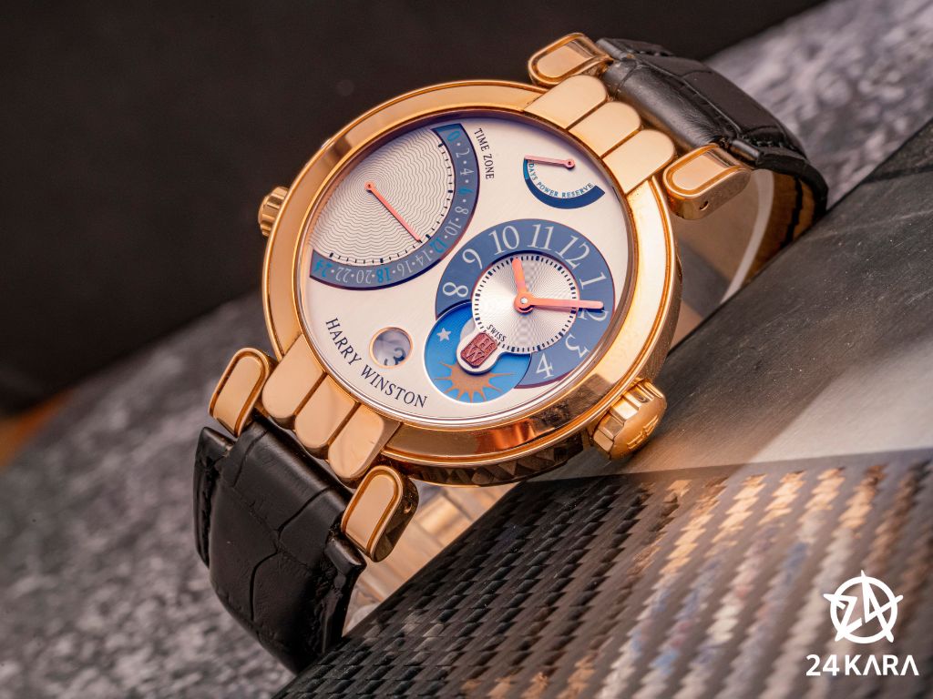 Review đồng hồ Harry Winston Premier Excenter Timezone Rose Gold 200-MMTZ39R