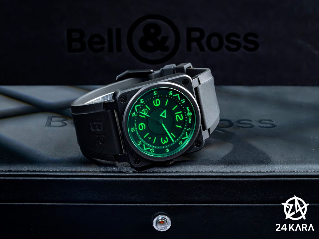 Review chi tiết đồng hồ Bell & Ross BR03-92 HUD BR03-92-HUD-CE/SRB black matte ceramic Gốm đen sần Phiên bản giới hạn 999