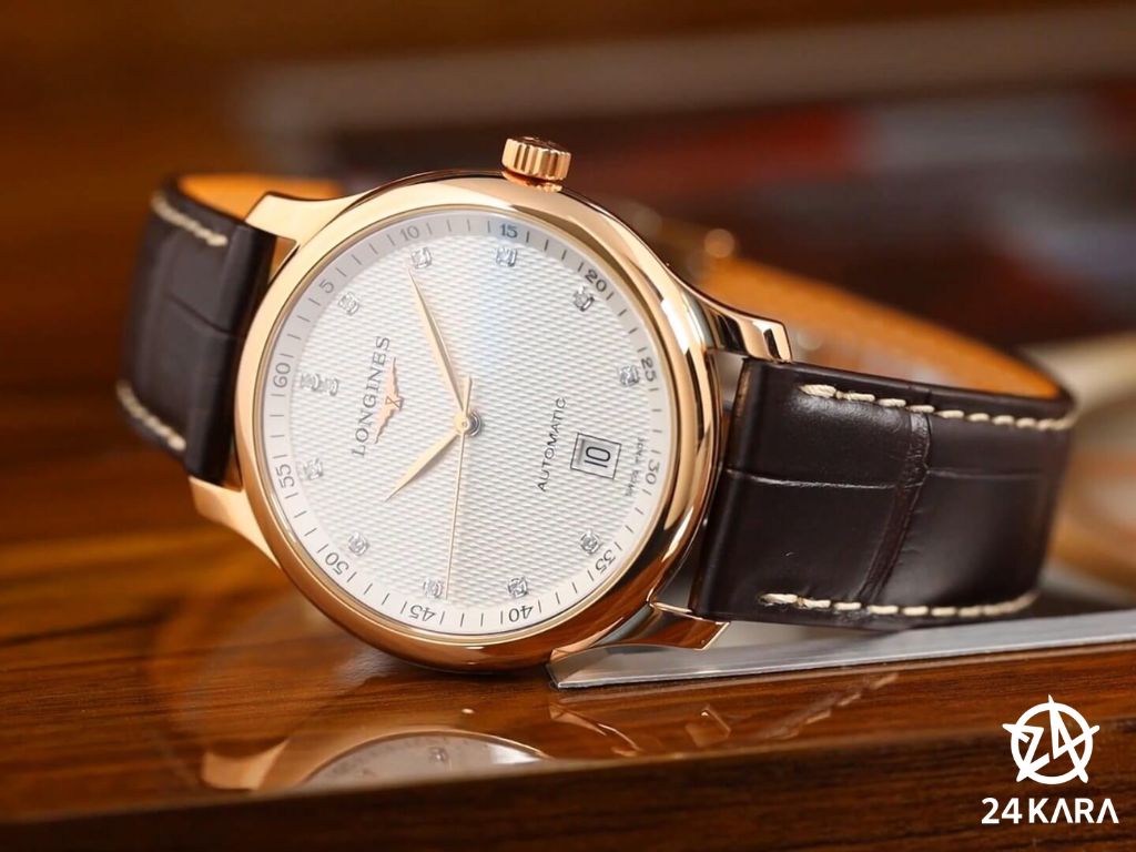 Review chi tiết Longines Master L2.628.8.77.3 vàng khối Rose Gold kim cương