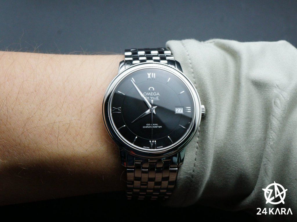 Review chi tiết Omega De Ville Prestige Co-Axial Chronometer 424.10.37.20.01.001 mặt số đen