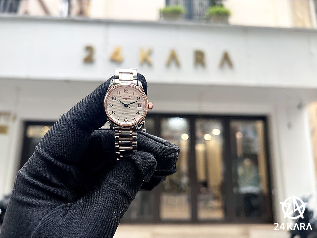 Review chi tiết Longines Master 29 L2.257.5.79.7 Vàng Hồng Mặt Số Bạc Barleycorn