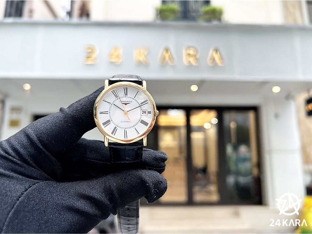 Review chi tiết Longines Elegant L4.778.6.11.0 Vàng khối 18K mặt trắng