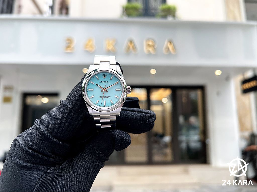 Review chi tiết Rolex Oyster Perpetual 31 M277200-0007 Mặt số Tiffany xanh ngọc lam