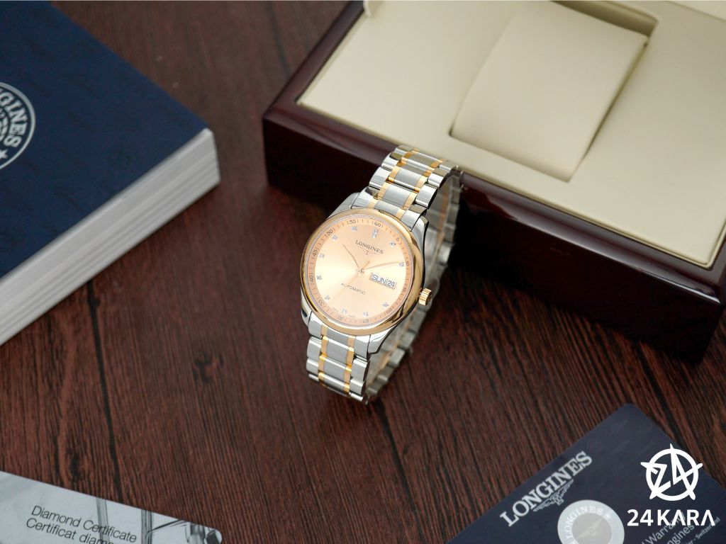 Review chi tiết Longines Master L2.755.5.99.7 Kim Cương Day-Date