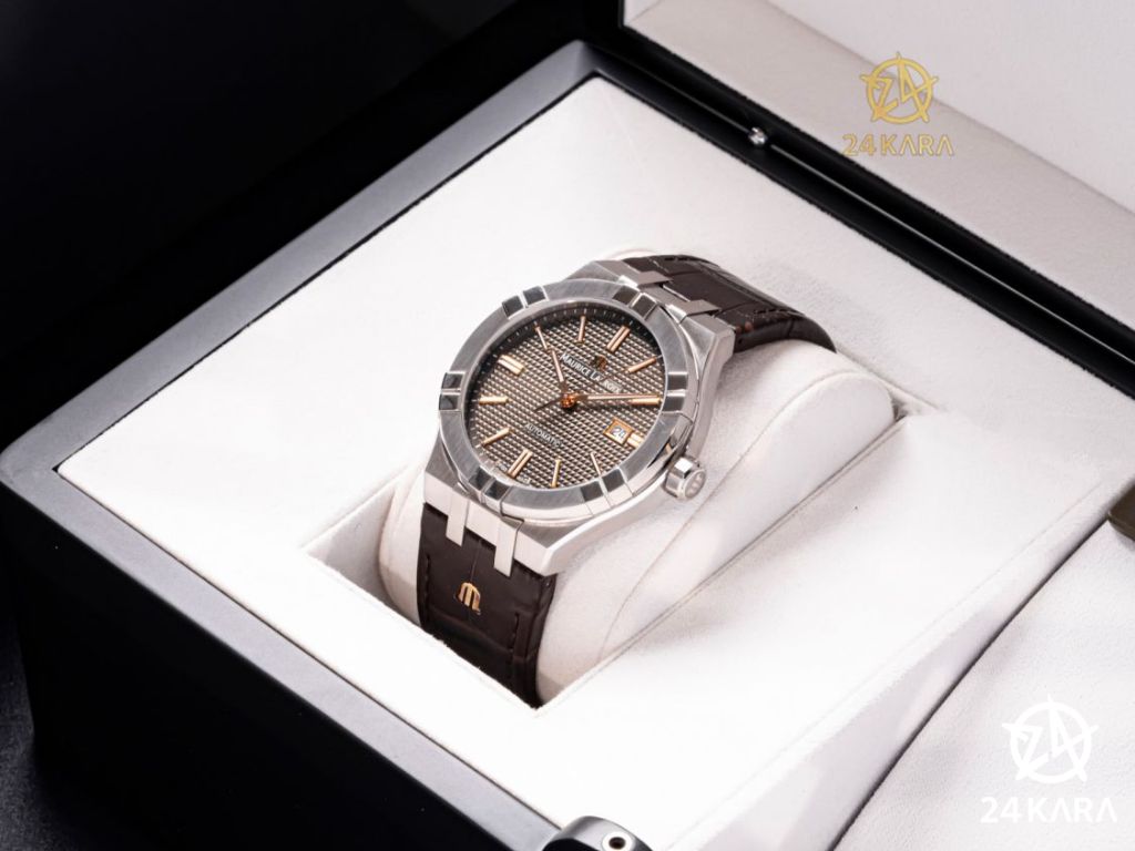 Review chi tiết Maurice Lacroix Aikon AI6008-SS001-331-1 Mặt Số Nâu Xám Automatic Date