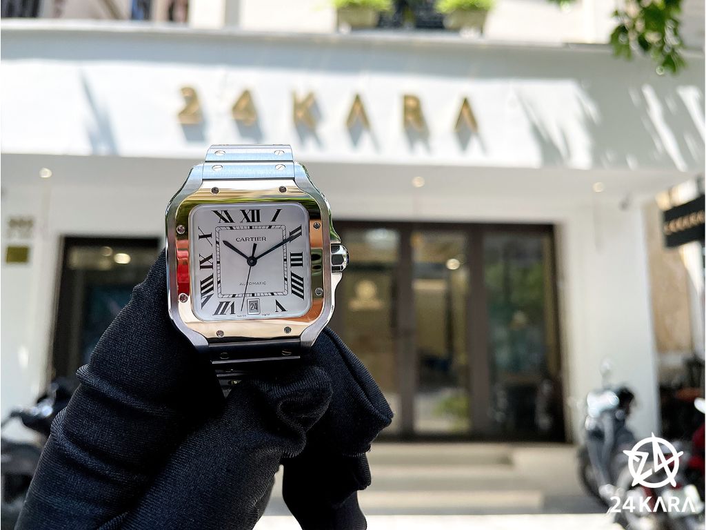 Review chi tiết Cartier Santos de Cartier Large W2SA0009 Automatic Vàng Vàng 18K