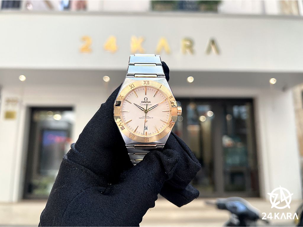 Review chi tiết đồng hồ Omega Constellation 131.20.39.20.02.002 39 Demi Vàng Khối 18K Yellow Gold