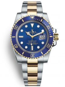 Đồng hồ Rolex Submariner Date 40 M116613LB Gold Steel Demi vàng mặt xanh